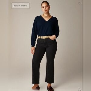 J Crew Hi Rise Crop Flare Denim Size 33
